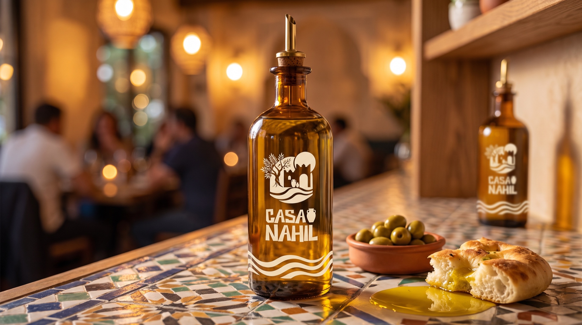 L'huile d'olive de la maison au comptoir