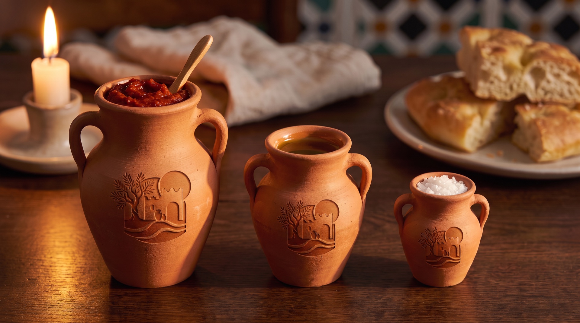 Les jarres de condiments en terre cuite